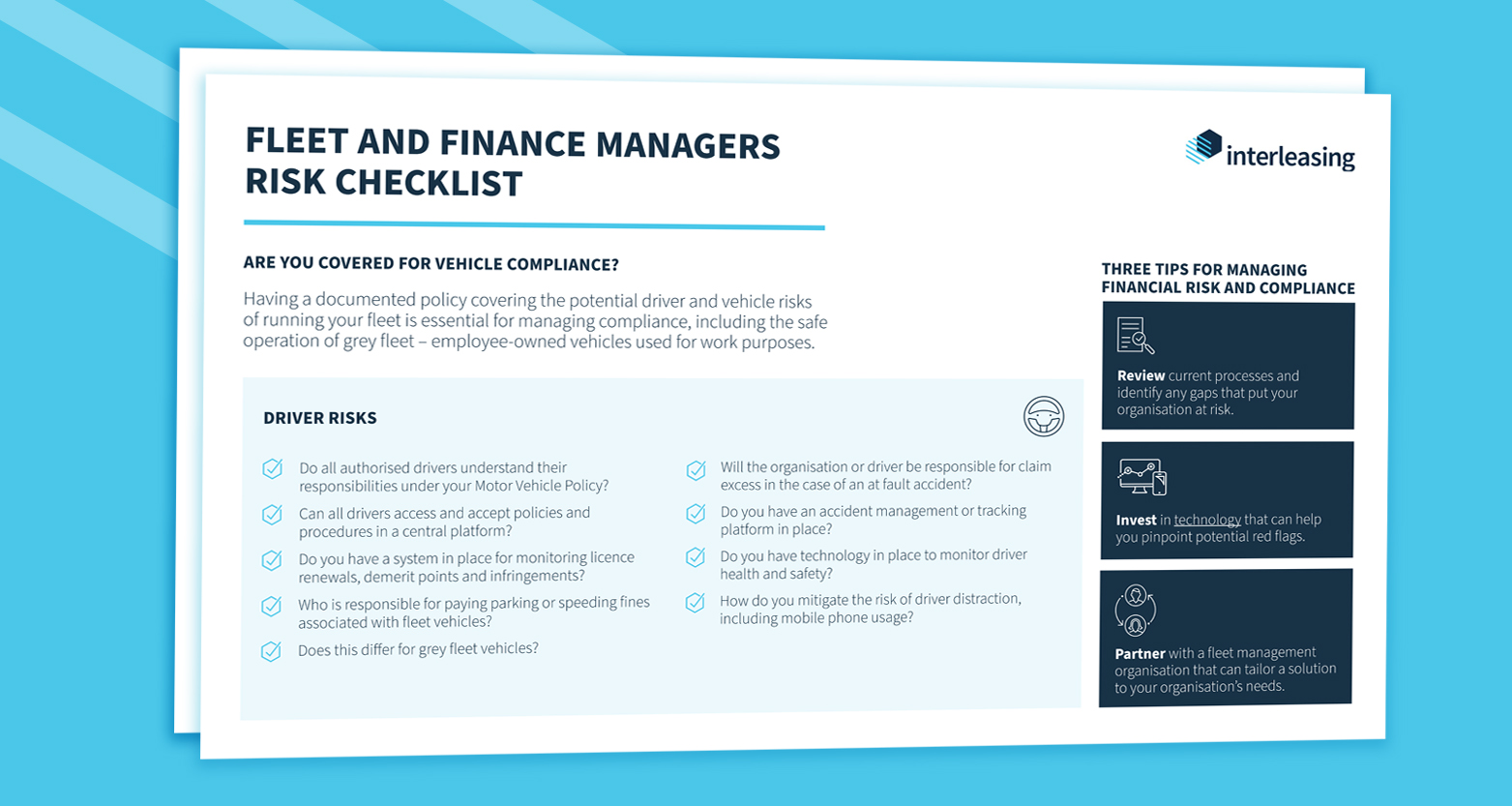 A risk checklist for fleet and finance managers 