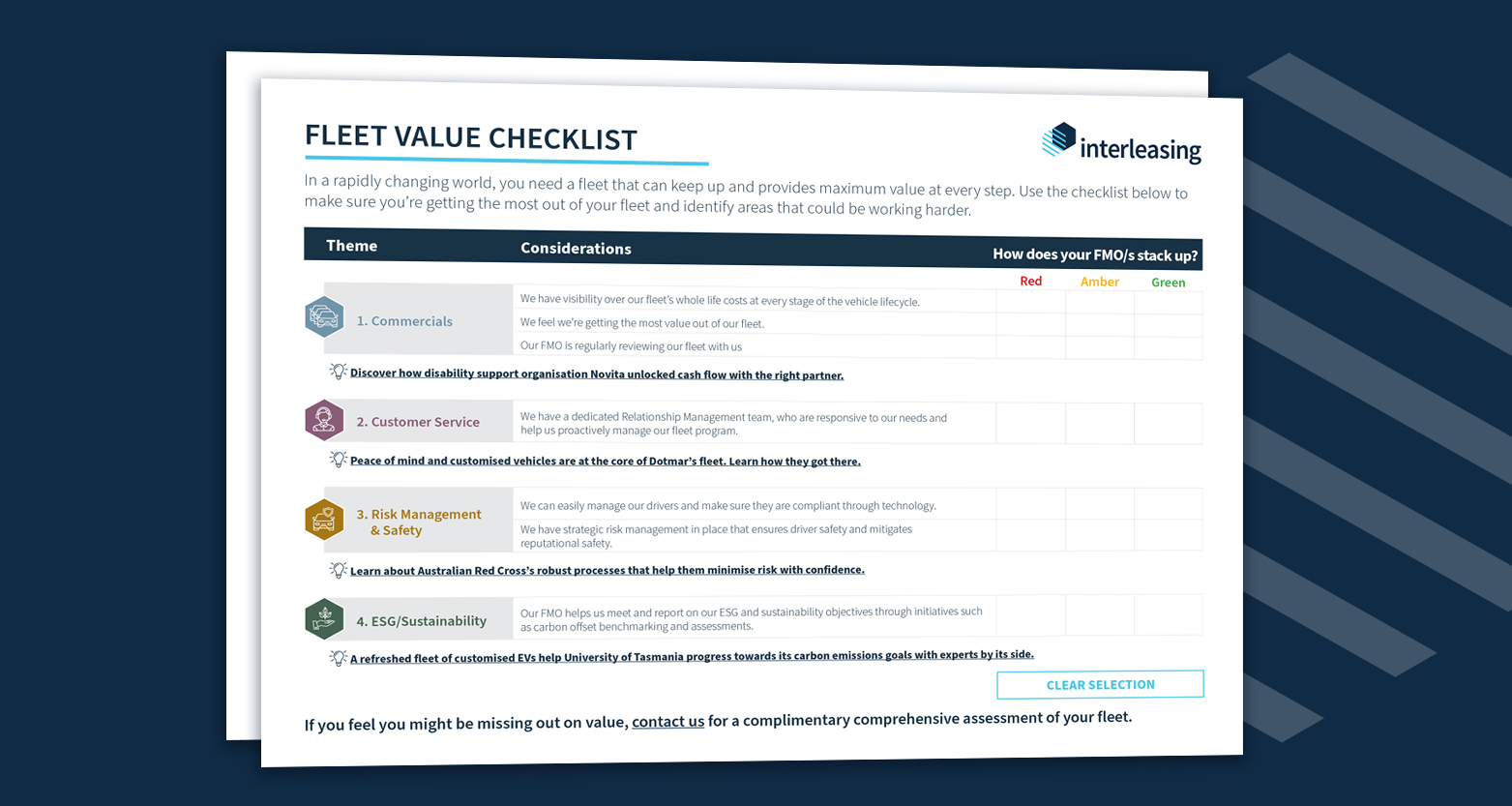 Fleet value checklist